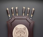 Подарочный набор шампуров «Щит с волком» светлый - фото №2