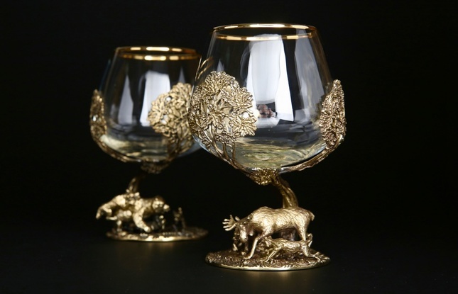 Бокал для коньяка "Охота" Медведь  430 мл - фото №2