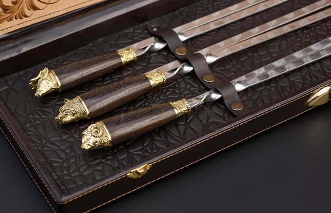 Набор шампуров в футляре «Презент 7 Медведь» - фото №2