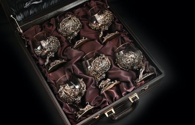 Бокал для коньяка "Охота Элит"  6 шт.  в подарочном футляре с художественным оформлением  430 мл - фото №2