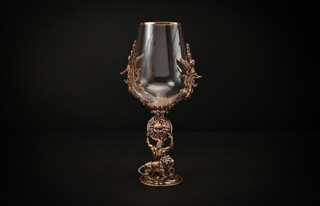 Бокал для вина "Гороскоп Лев"  2 шт.  в подарочном футляре с художественным оформлением  430 мл - фото №4