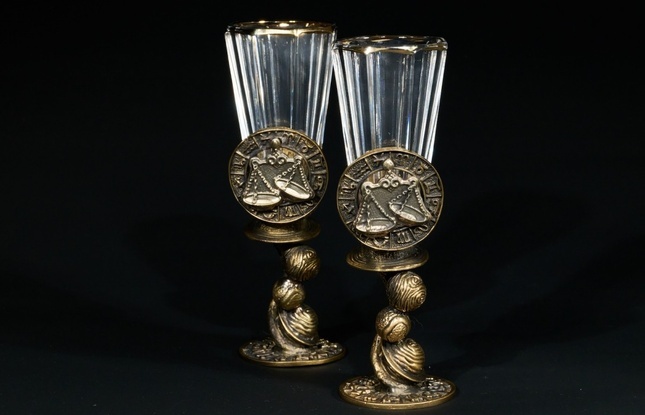 Набор лафитников для водки «Знаки Зодиака Весы» (2 шт.) в подарочном футляре c художественным оформлением 50 мл - фото №5