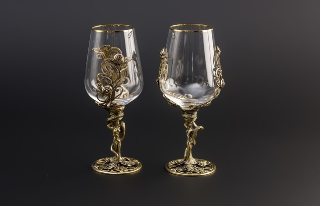 Набор бокалов для вина «Флора» (2 шт.) в подарочном футляре 450 мл - фото №3