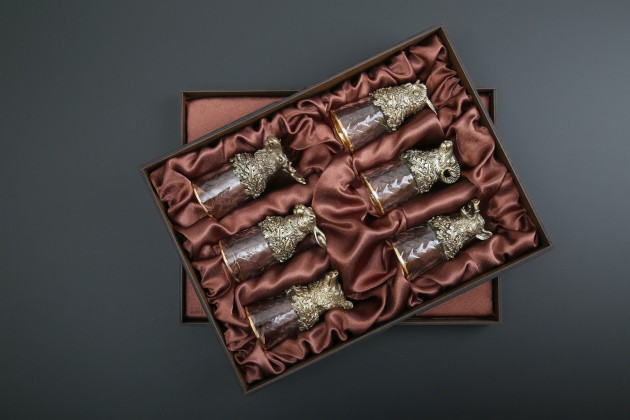 Подарочный набор чарок «Охота» 6 шт  в подарочной коробке 