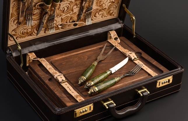 Набор для стейков №4 Карельская береза - фото №2