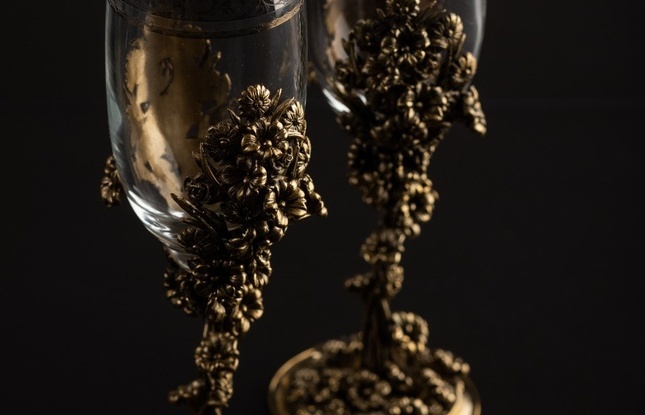 Набор бокалов для шампанского «Цветок» (2шт.)  180 мл - фото №2