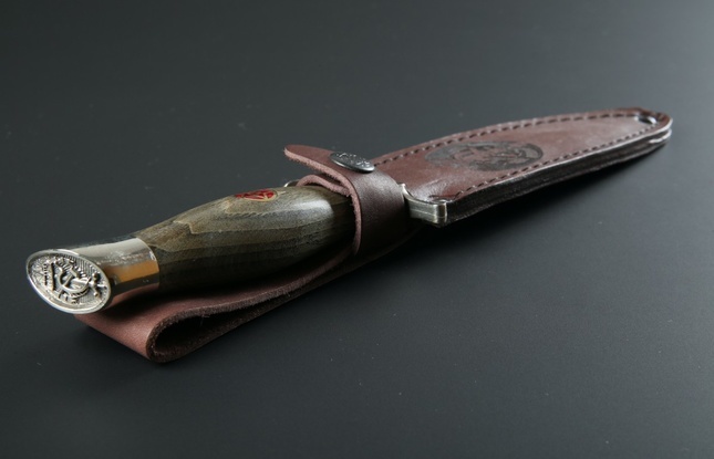 Финка НКВД Д1  дамасская сталь    в подарочной коробке - фото №2