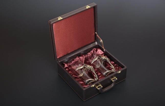 Набор пивных бокалов "Рак" 2 шт.  в подарочном футляре - фото №2