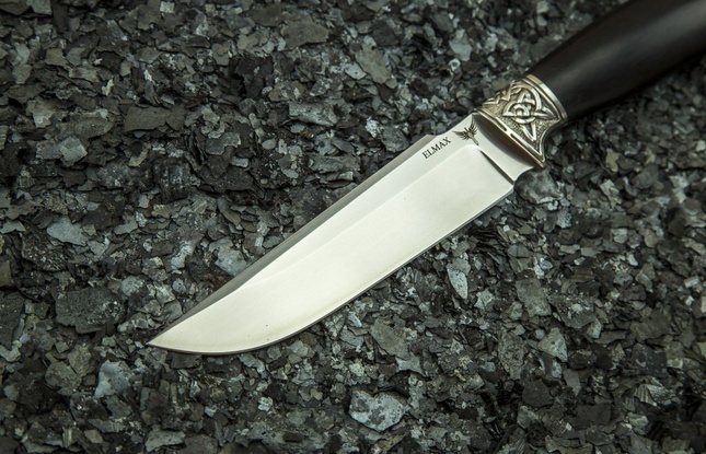 Нож «Скорпион 2» (elmax, мореный граб, литье мельхиор 1) - фото №5