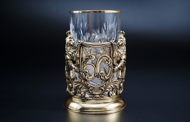 Набор подстаканников "Юбилейный"  (35,40,45,50,55,60,65,70 Лет) 2шт в подарочном футляре 250 мл - фото №7