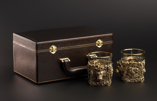 Подарочный набор стаканов для виски «Лев»  310 мл - фото №2