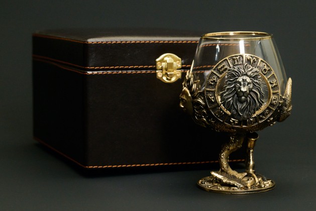 Бокал для коньяка Зодиак «Лев» в подарочном футляре