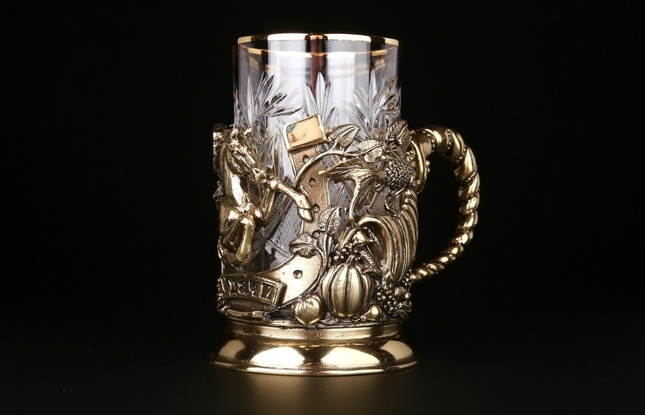 Набор подстаканников "Рог Изобилия" 2шт в подарочном футляре 250 мл - фото №2