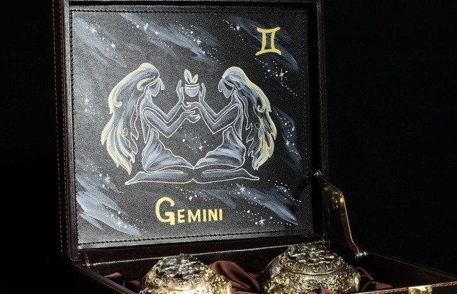 Бокал для коньяка Зодиак "Близнецы"  2 шт.  в подарочном футляре с художественным оформлением  430 мл - фото №3