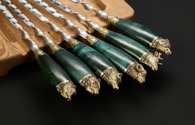 Набор шампуров в чехле "Кочевник 15 Звери большие Премиум" - фото №2