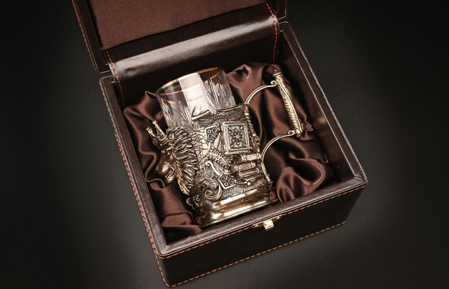 Подстаканник "Мудрому руководителю" 1 шт  в подарочном футляре  250 мл - фото №4