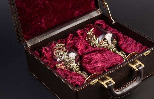 Набор бокалов для вина «Флора» (2 шт.) в подарочном футляре 450 мл - фото №2