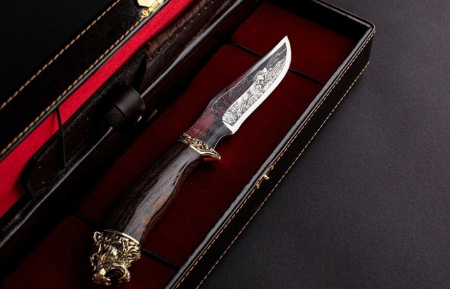 Подарочный нож «Клык» сталь 65Х13 в футляре - фото №3