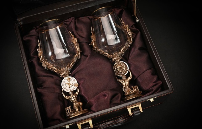 Бокал для вина "Гороскоп Скорпион"  2 шт.  в подарочном футляре с художественным оформлением  430 мл - фото №2