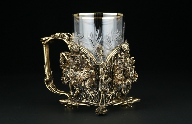 Подстаканник "Герб России" 250 мл - фото №1