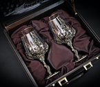 Набор бокалов для вина «Виноград» (2шт.) в подарочном футляре с художественным оформлением 450 мл - фото №3