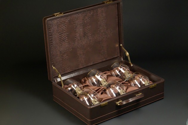 Бокал для коньяка «Лев VIP» эконом  430 мл  6 шт в подарочном футляре 