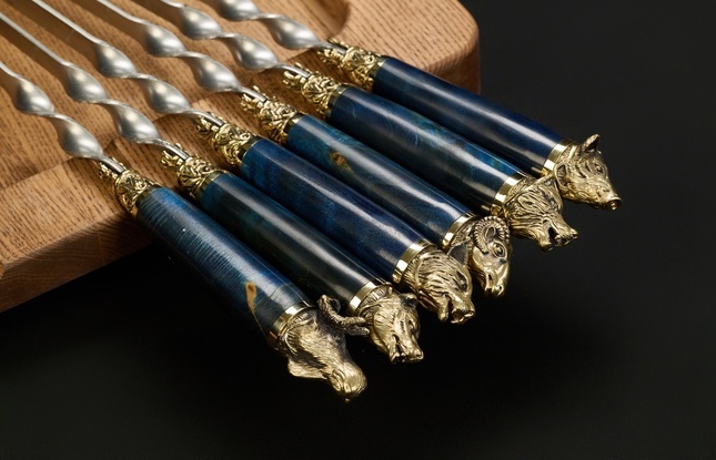 Набор шампуров в чехле "Кочевник 8 Премиум Звери лесные" - фото №6