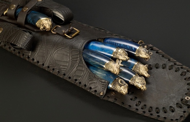 Набор для пикника « Викинг 2 Премиум » 6 шт  синяя Карельская береза - фото №3