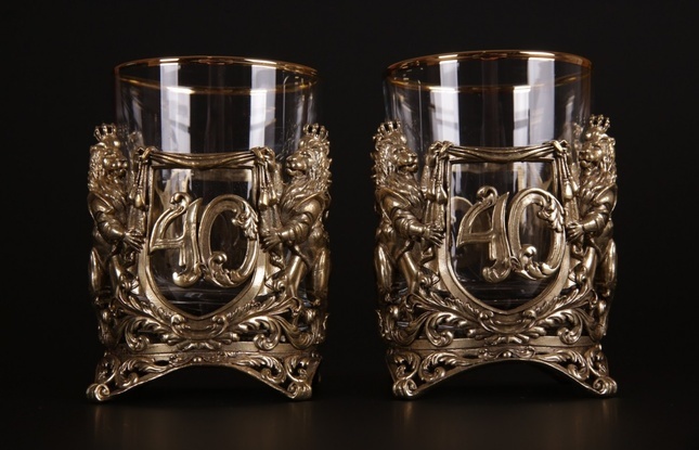 Набор стаканов для виски «Юбилейный» (35,40,45,50,55,60,65,70 Лет) 310 мл - фото №3