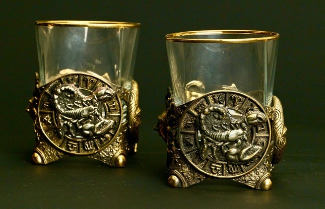 Стакан для виски Зодиак "Скорпион"  2 шт.  в подарочном кейсе с художественным оформлением 310 мл - фото №6