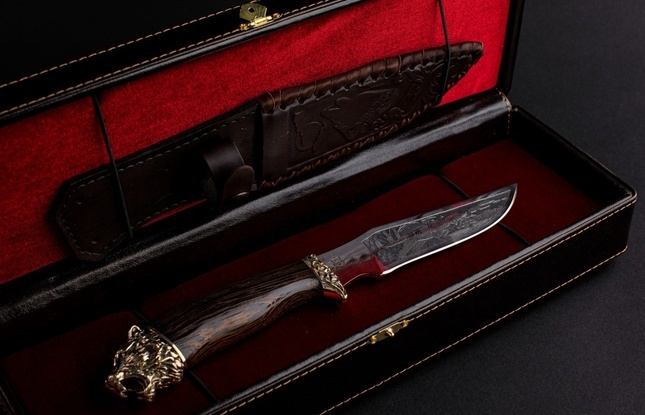 Подарочный нож «Клык» сталь 65Х13 в футляре - фото №4