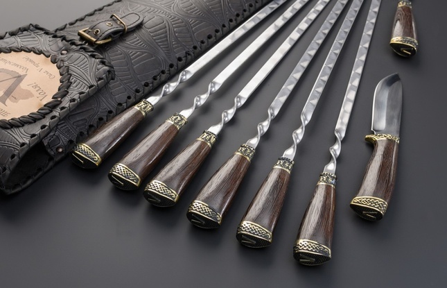 Набор шампуров в чехле " Премиум V " Лимитированная серия. - фото №4