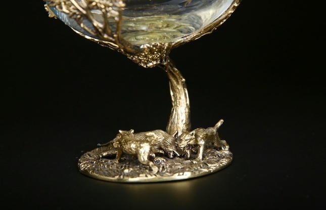 Бокал для коньяка "Охота" Волк 430 мл - фото №1