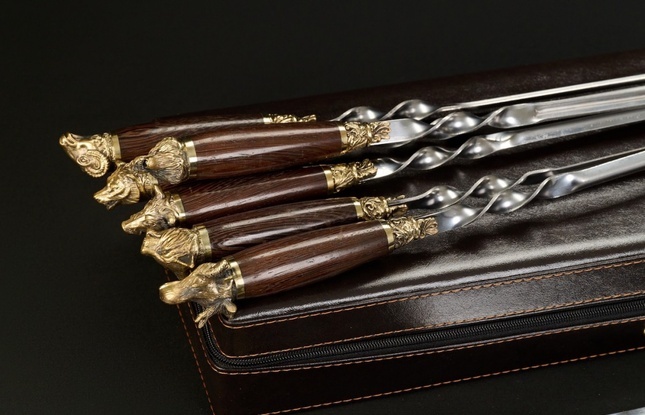 Набор шампуров в футляре «Скиф 6» Звери лесные - фото №5