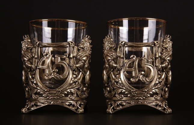 Набор стаканов для виски «Юбилейный» (35,40,45,50,55,60,65,70 Лет) 310 мл - фото №2