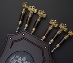 Подарочный набор шампуров «Щит Держава» темный - фото №2