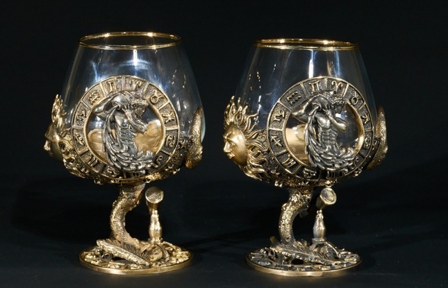 Бокал для коньяка Зодиак "Водолей"  2 шт.  в подарочном футляре с художественным оформлением  430 мл - фото №4