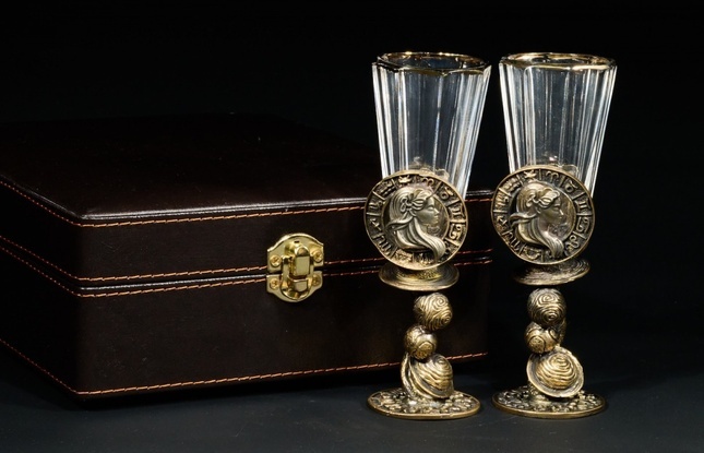 Набор лафитников для водки «Знаки Зодиака Дева» (2 шт.) в подарочном футляре c художественным оформлением 50 мл