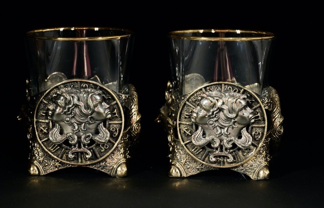 Стакан для виски Зодиак  "Близнецы" 2 шт.  в подарочном кейсе с художественным оформлением 310 мл - фото №5