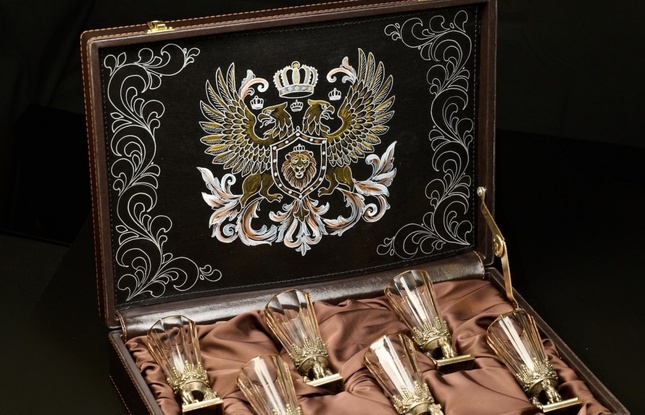 Набор лафитников «Имперский» (6 шт.) в подарочном футляре с художественным оформлением 50 мл - фото №2