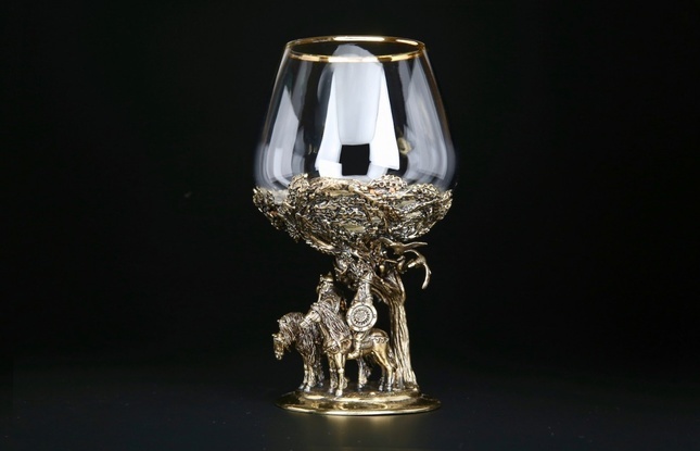 Набор бокалов  для коньяка «Три богатыря» 2 шт. в подарочном футляре с художественным оформлением  430 мл - фото №1