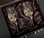 Набор бокалов для вина «Цветок» (2 шт.) в подарочном футляре 450 мл