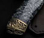 Подарочный нож «Клык 2» (дамасская сталь, акрил) в футляре - фото №4