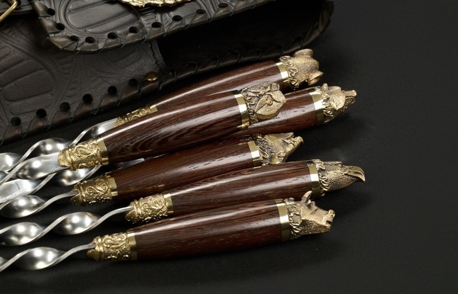 Набор шампуров в чехле "Кочевник 3 Звери Каменные" - фото №2