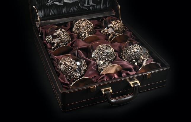 Бокал для коньяка "Охота Элит"  6 шт.  в подарочном футляре с художественным оформлением  430 мл - фото №1