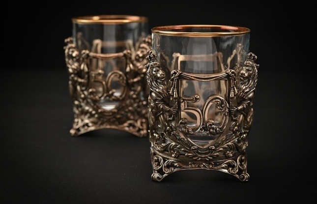 Стакан для виски   Юбилейный 50  лет  1 шт. 310 мл в подарочном кейсе  с художественным оформлением - фото №5