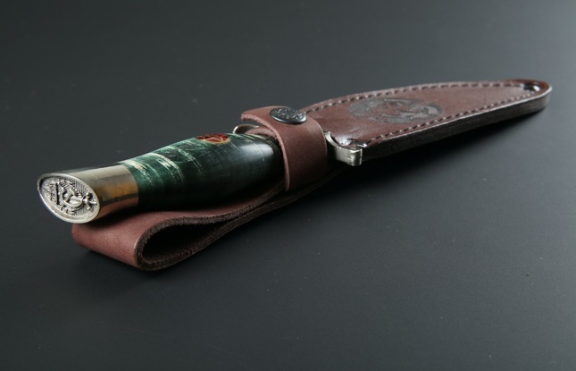 Финка НКВД Д3  дамасская сталь    в подарочной коробке - фото №2