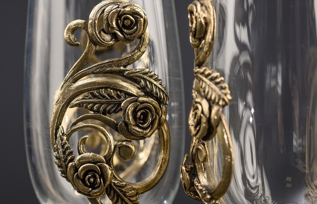 Набор бокалов для шампанского «Флора» (2 шт.) в подарочном футляре 180 мл - фото №6