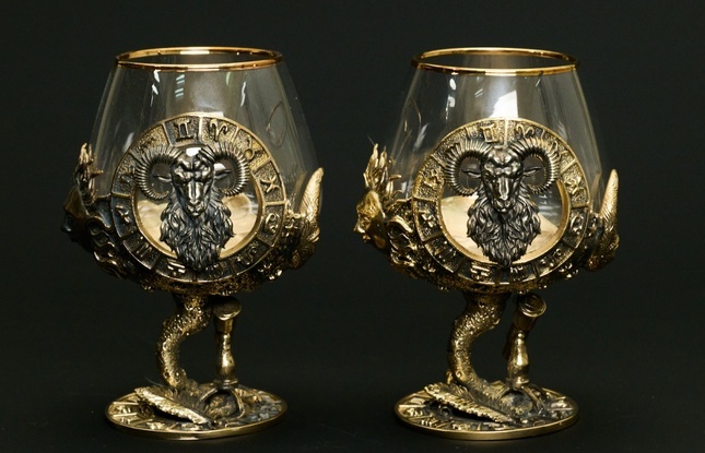 Бокал для коньяка Зодиак  "Овен"  2 шт.  в подарочном футляре с художественным оформлением  430 мл - фото №4