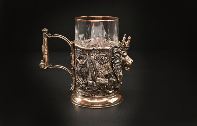 Подстаканник "Мудрому руководителю" 1 шт  в подарочном футляре  250 мл - фото №2